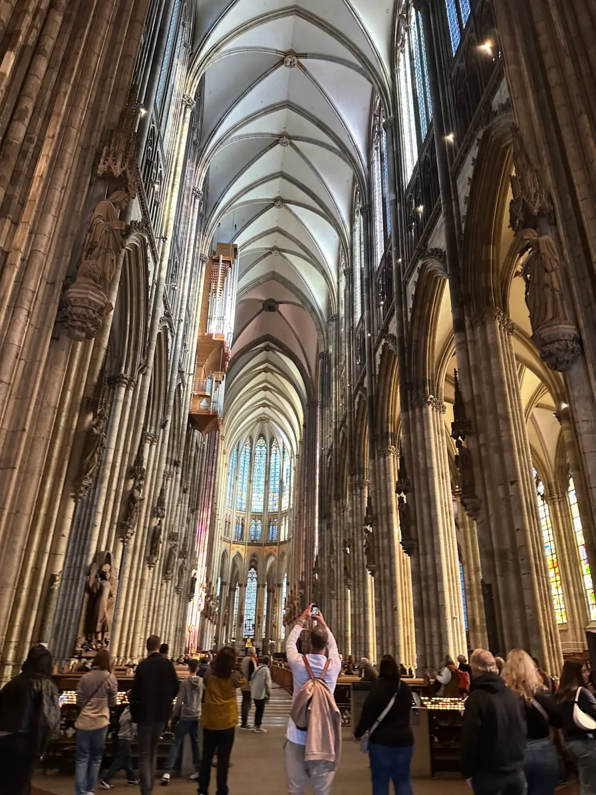 The nave of Cologne Cathedral, looking east to the choir windows