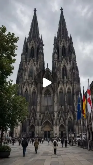 West facade and twin spires of Cologne Cathedral