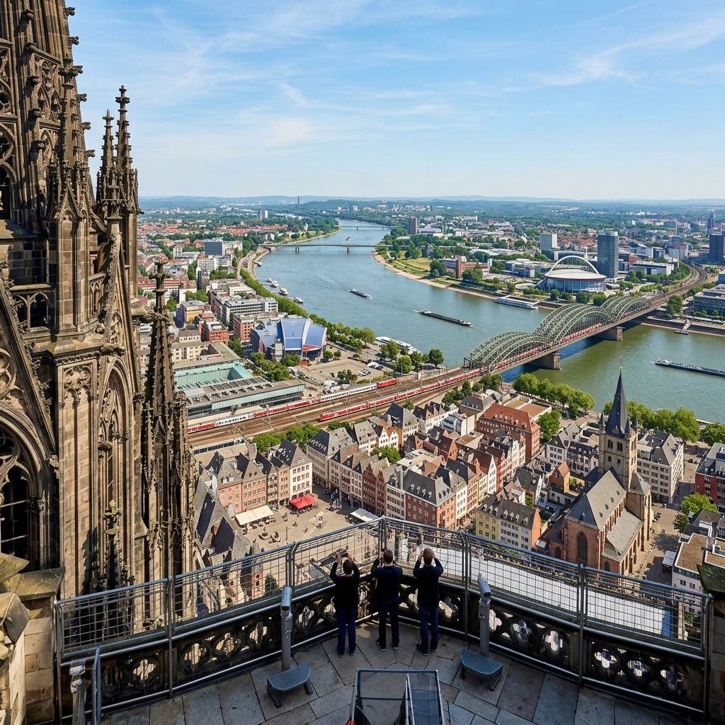 Cologne Cathedral tower panoramic view